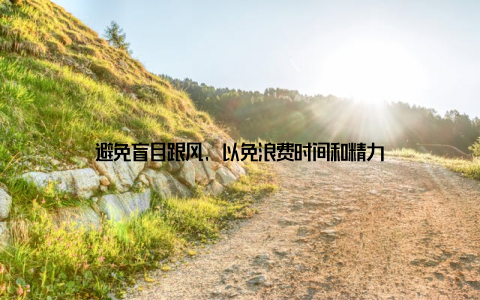 避免盲目跟风, 以免浪费时间和精力