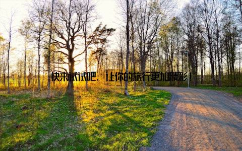 快来试试吧, 让你的旅行更加精彩!