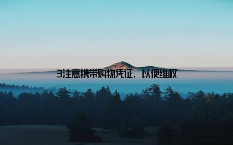 3注意携带购物凭证, 以便维权