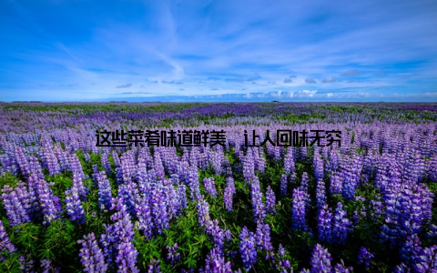 这些菜肴味道鲜美, 让人回味无穷